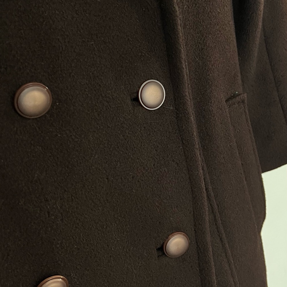VINTAGE/ 70s heavyweight wool + plush fur trim coat - Picture 4 of 5